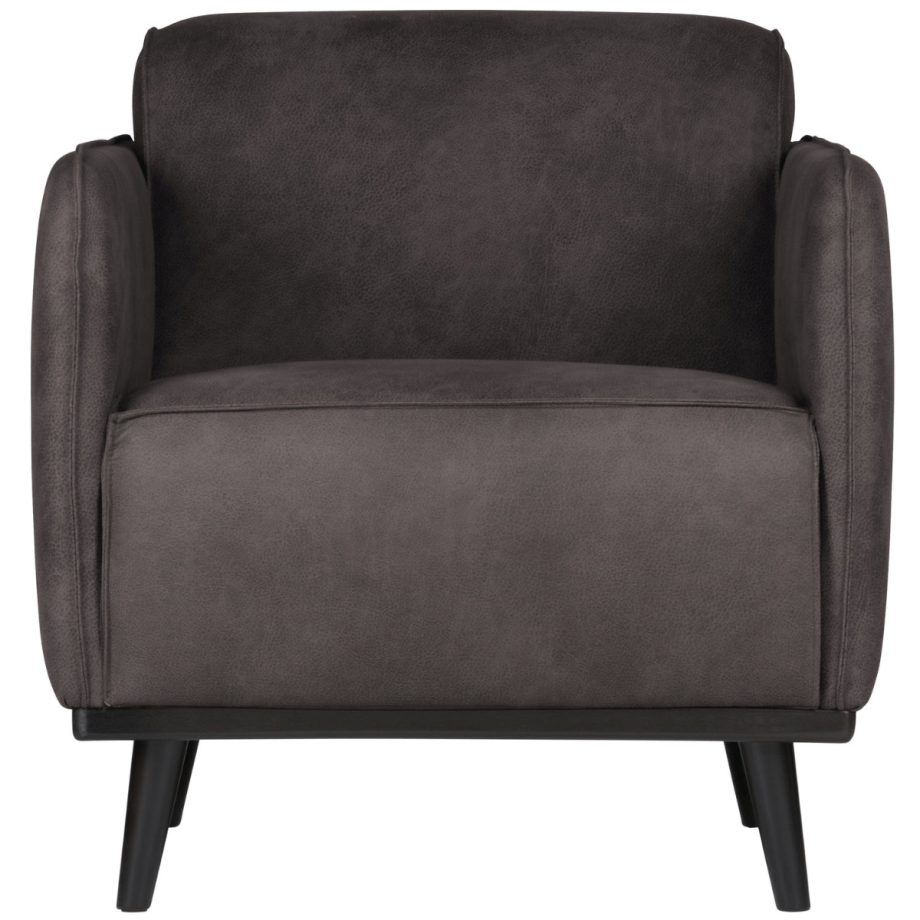 Statement fauteuil met arm ecoleer - donkergrijs