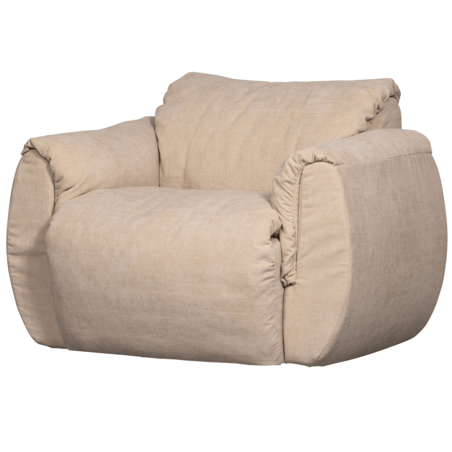 Baggy draaifauteuil geweven chenille