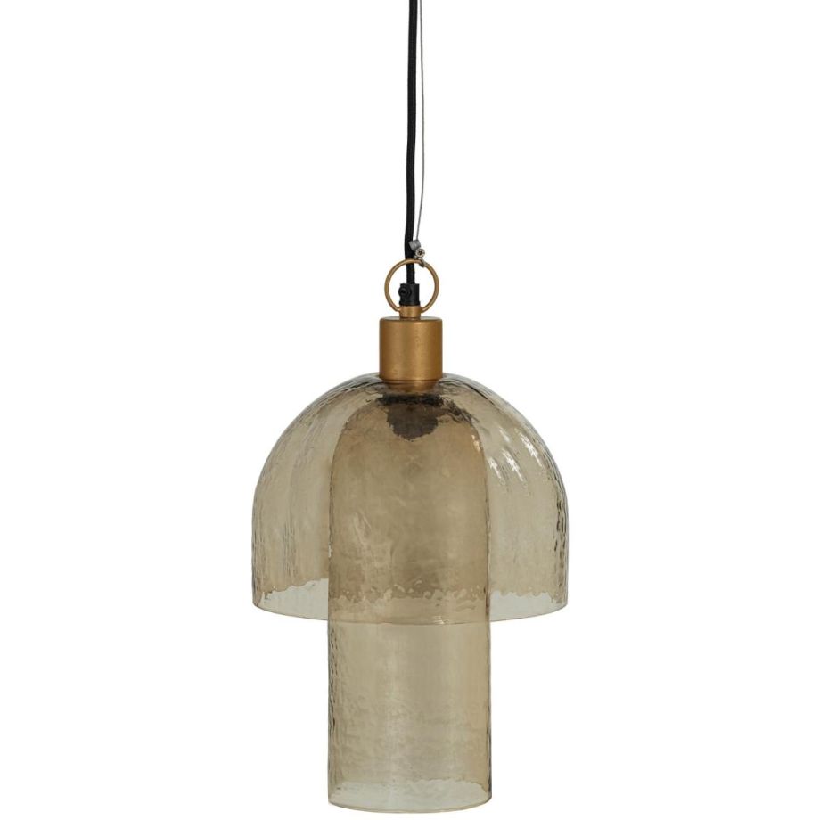 Woood Gigi hanglamp dubble kap gehamerd glas - naturel