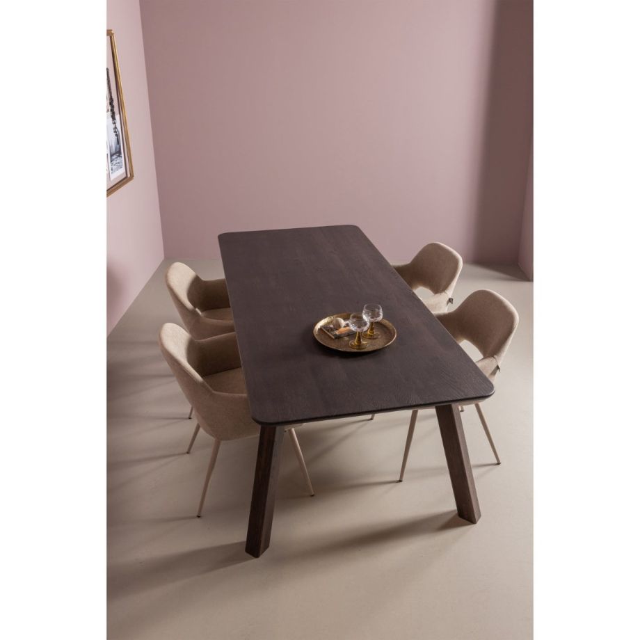 Tablo eettafel afgerond 200x90 cm - mystic brown