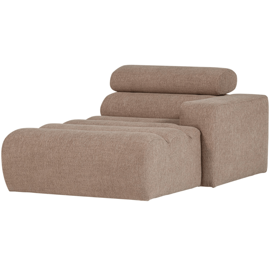 Novi chaise longue element arm rechts bouclé