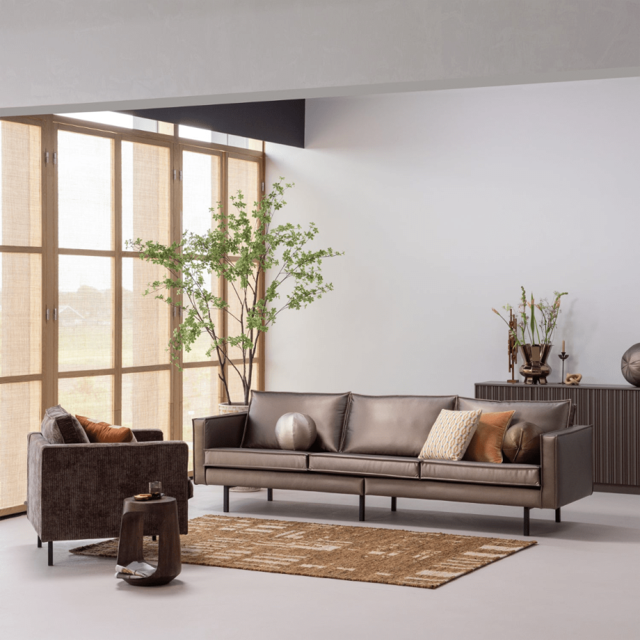 Woood Rodeo 3-zitsbank metallic - koper bruin