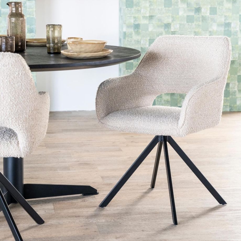 Eleonora Draaibare eetkamerstoel Fabio - boucle