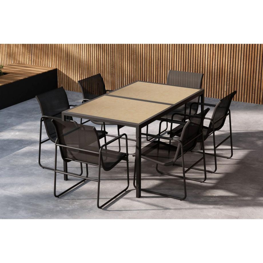 Akira tuintafelset - zwart/bruin