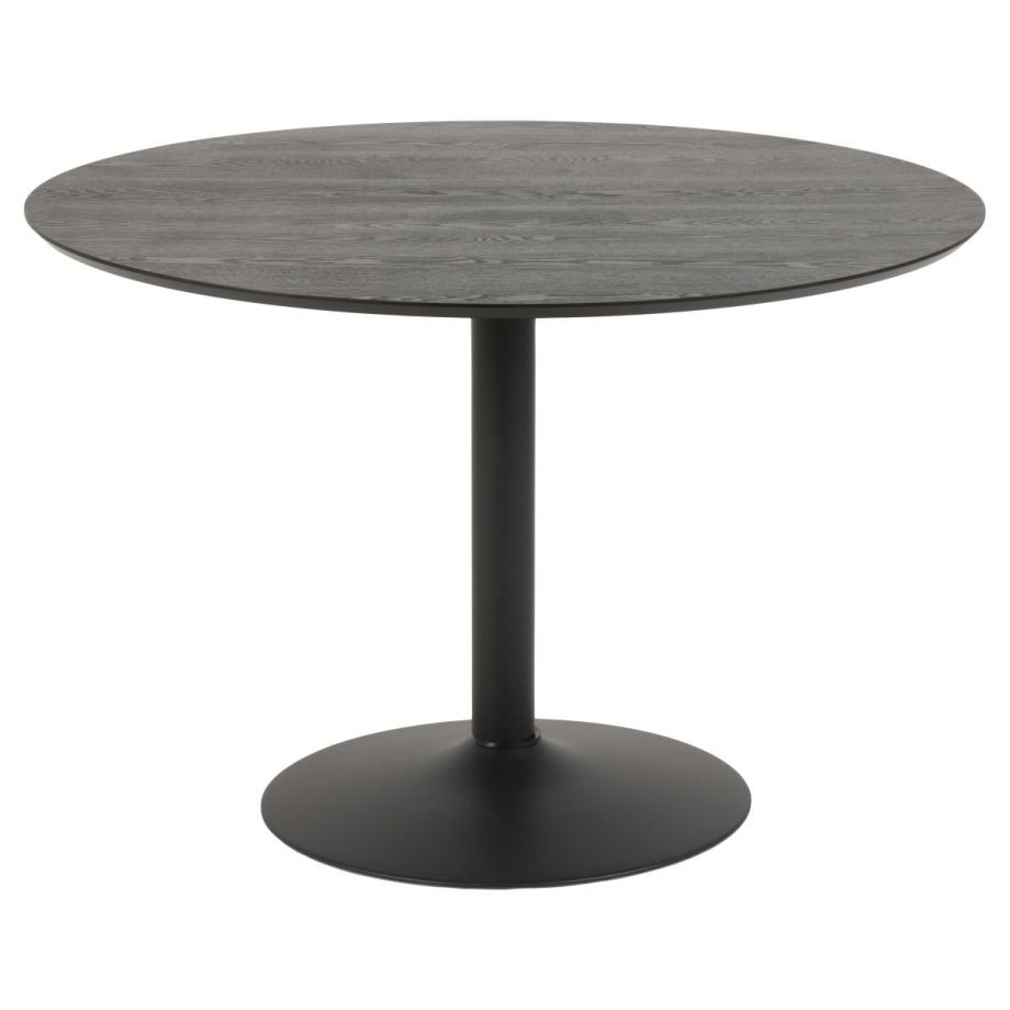 Nøra Sid ronde eettafel Ø110x74 cm | zwart metaal onderstel | essenfineer met NC-lakafwerking - zwart