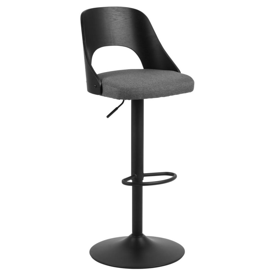 Nøra Jamaal verstelbare barstoel | zwart metaal onderstel | stof Malmo