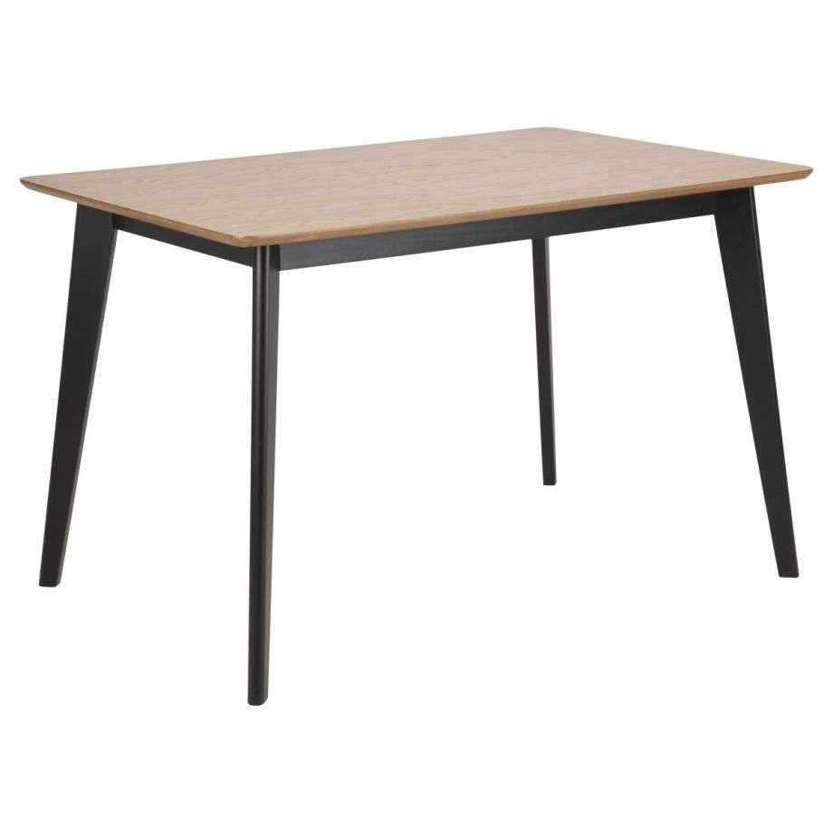 Nøra Alicia rechthoekige eettafel 120x80x76 cm | eikenfineer - zwart/naturel