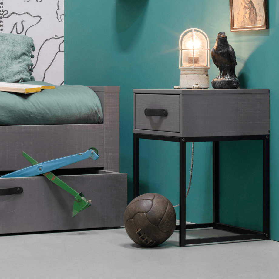 Woood Nachtkastje Morris Grenen Leem