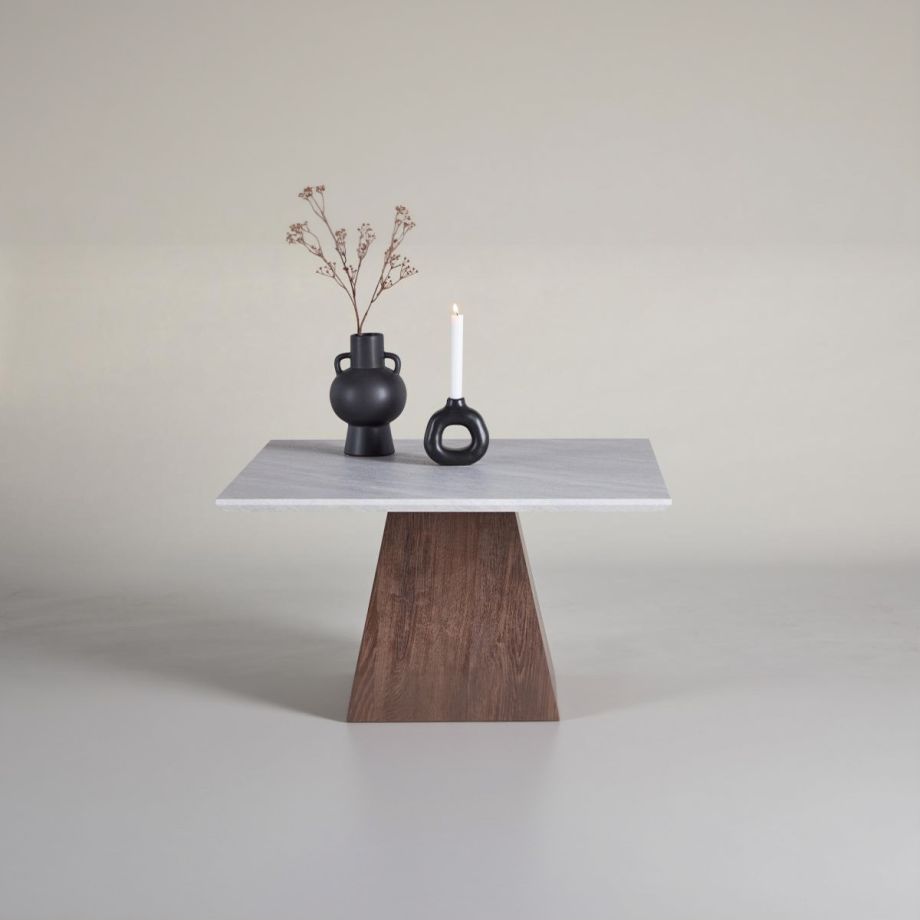 Svea Clara vierkante salontafel - 80 x 80 cm - marmerlook
