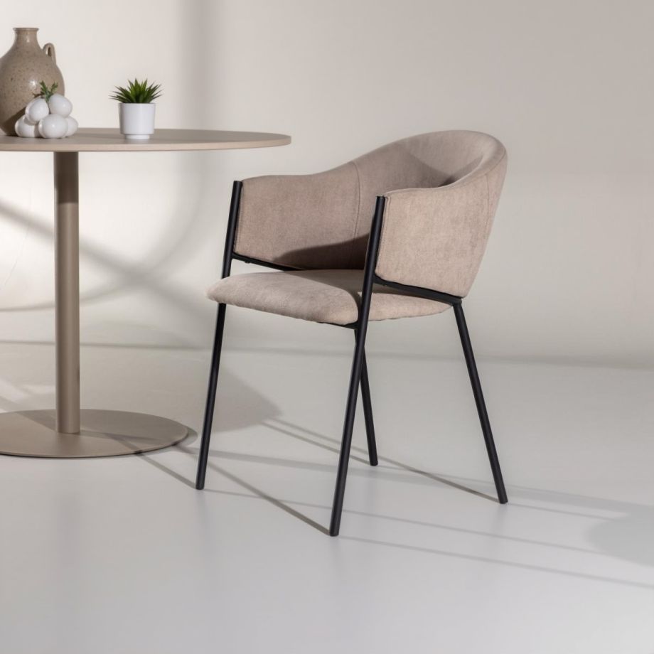 Svea Eveline eetkamerstoel - velvet - beige