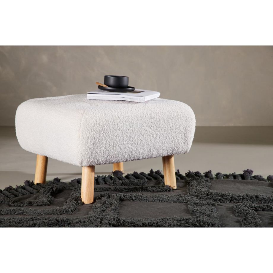 Kai poef - teddy - wit