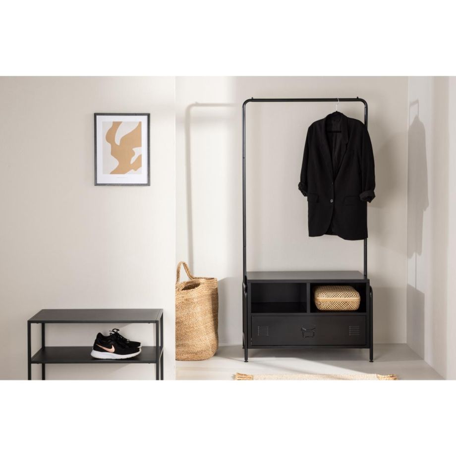 Zanda kledingrek - 175 x 100 cm - zwart