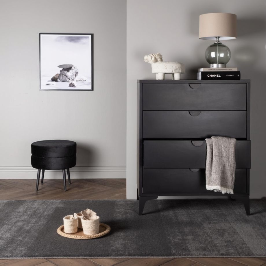 Svea Molvo ladekast - 4 laden - zwart