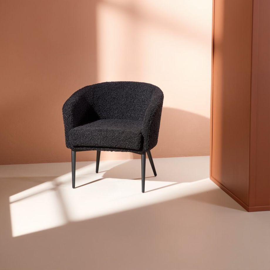 Svea Bianca fauteuil - teddy - zwart