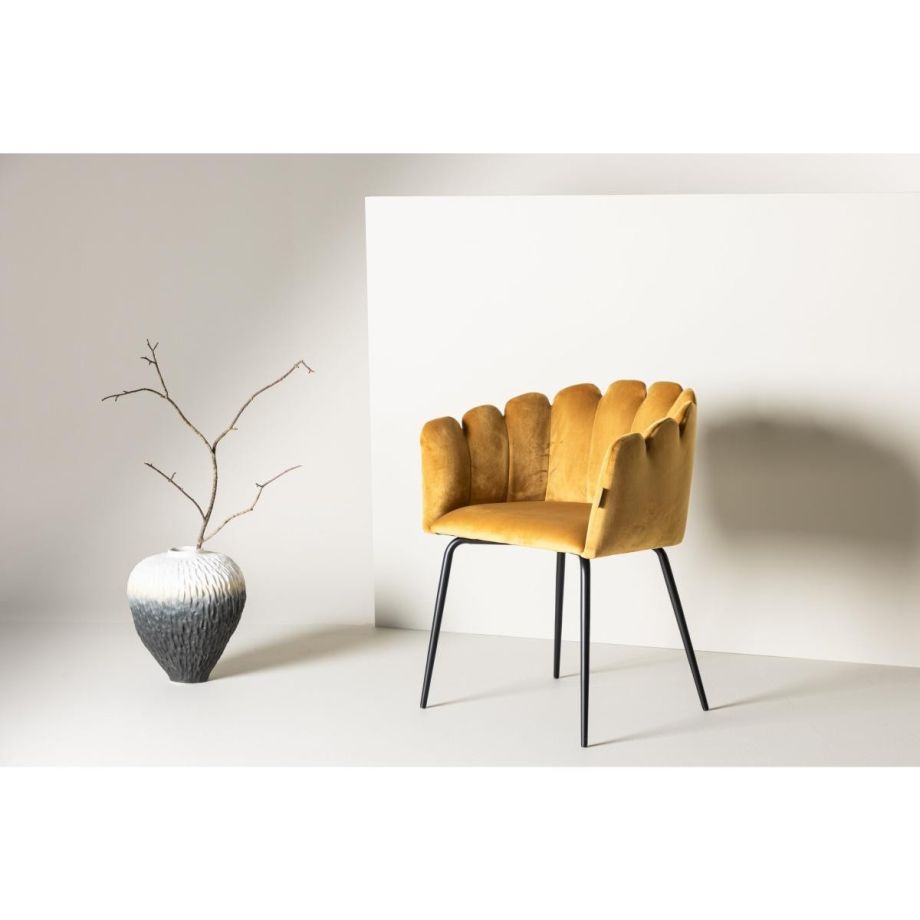 Svea Mahlim eetkamerstoel - met armleuning - geel