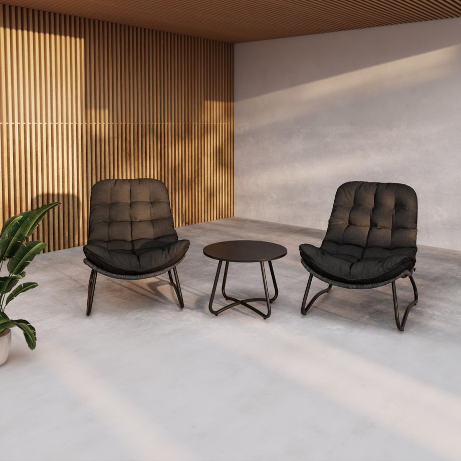 Svea Mustafa loungeset - grijs/zwart