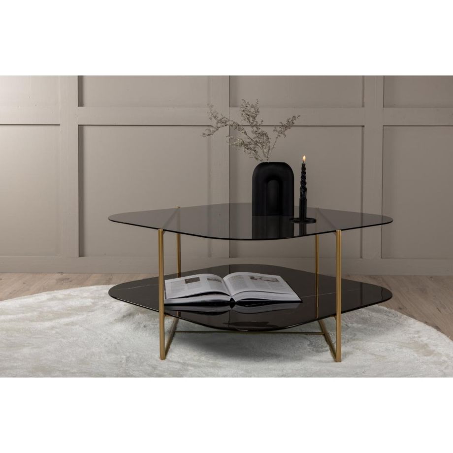 Stella salontafel - glas en marmer