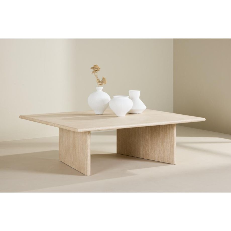 Sergio salontafel - 100 x 120 - travertin look