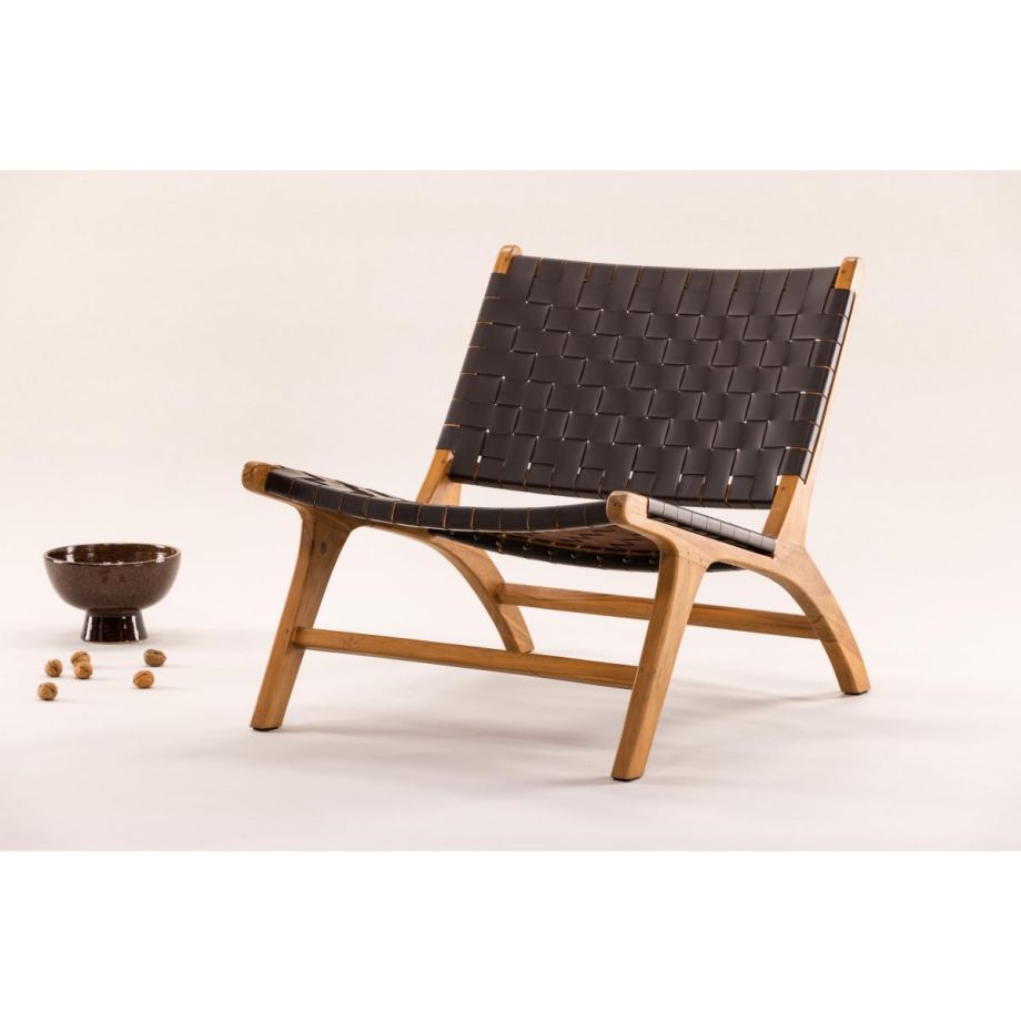Svea Veno fauteuil - lederlook - bruin