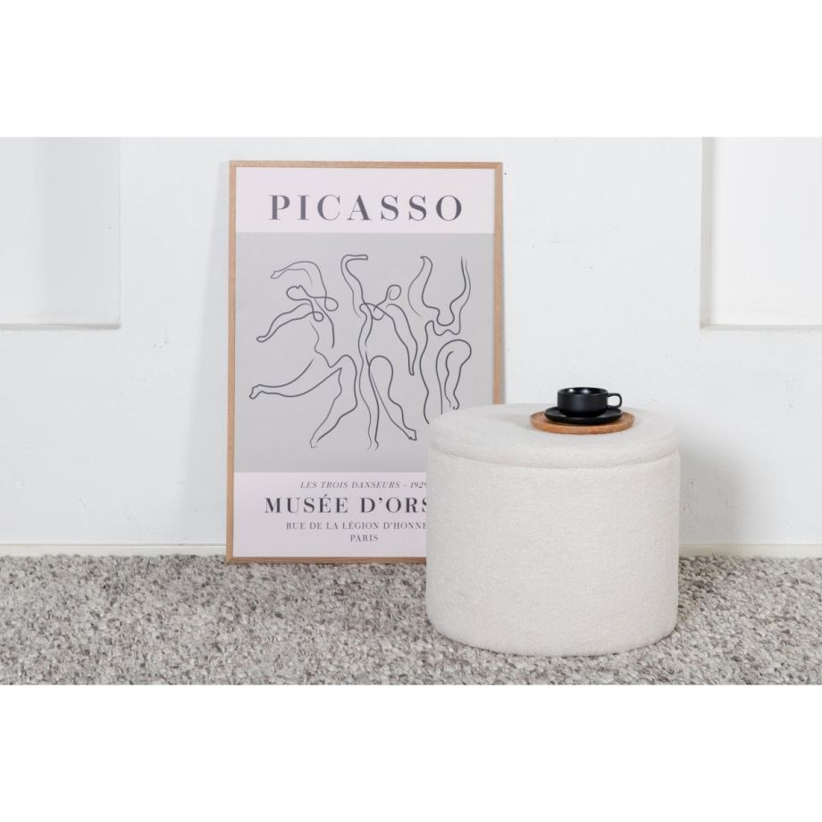 Blaze poef - teddy - wit