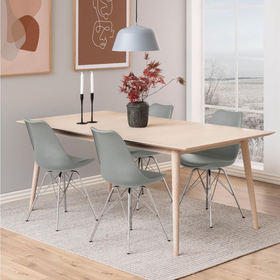 Nøra Sila eetkamerstoel | chrome metaal onderstel | PU leer