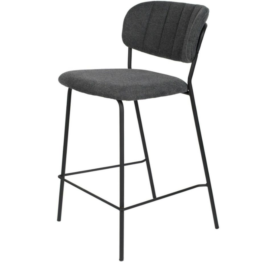 Viken barstoel 65 cm donkergrijs zwart