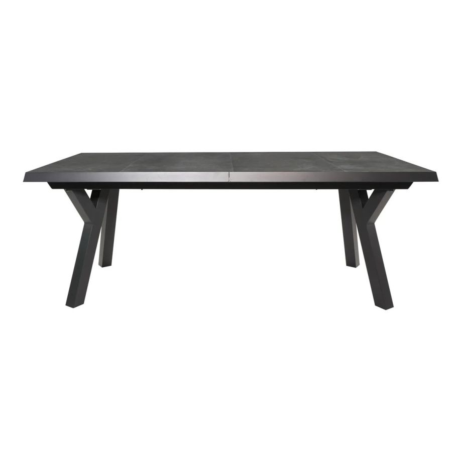 Murcia negro uittrektafel exclusive 204/264x102 cm - matt antraciet