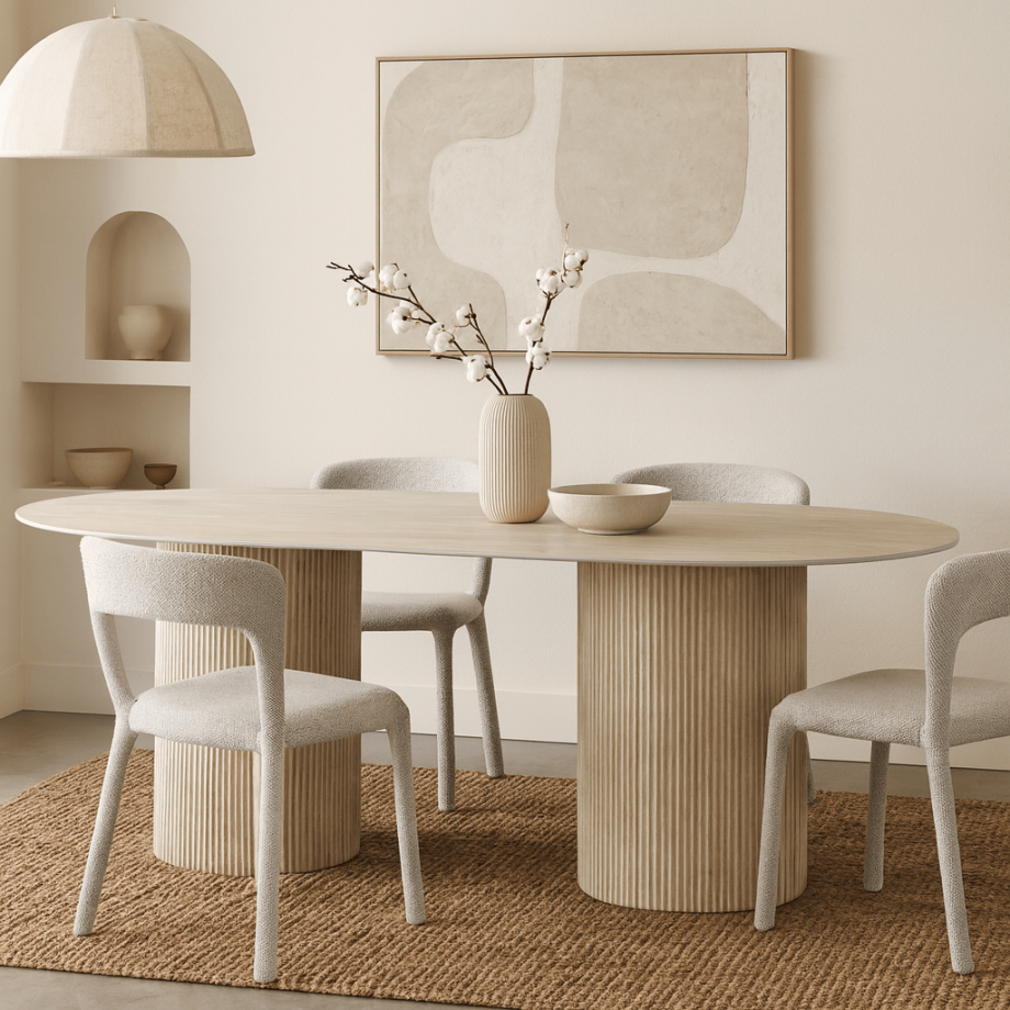 DS4U Tony eettafel travertin - beige