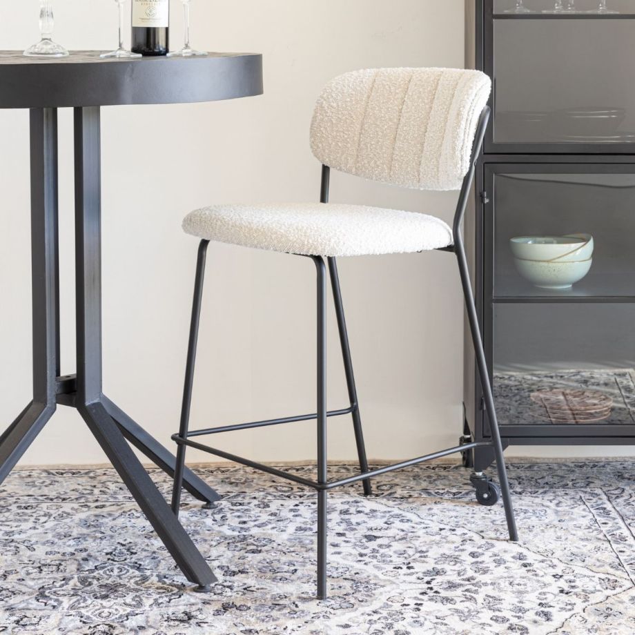 Viken barstoel bouclé - wit