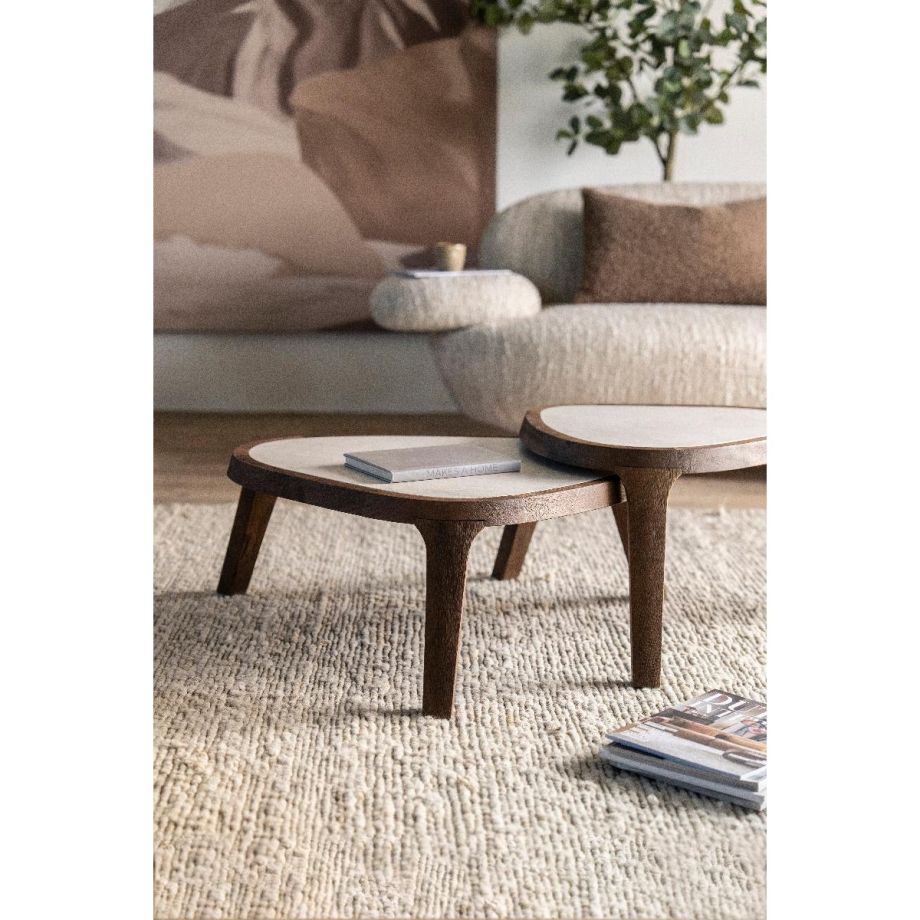 Eleonora Fred salontafel organisch klein - naturel/marmer