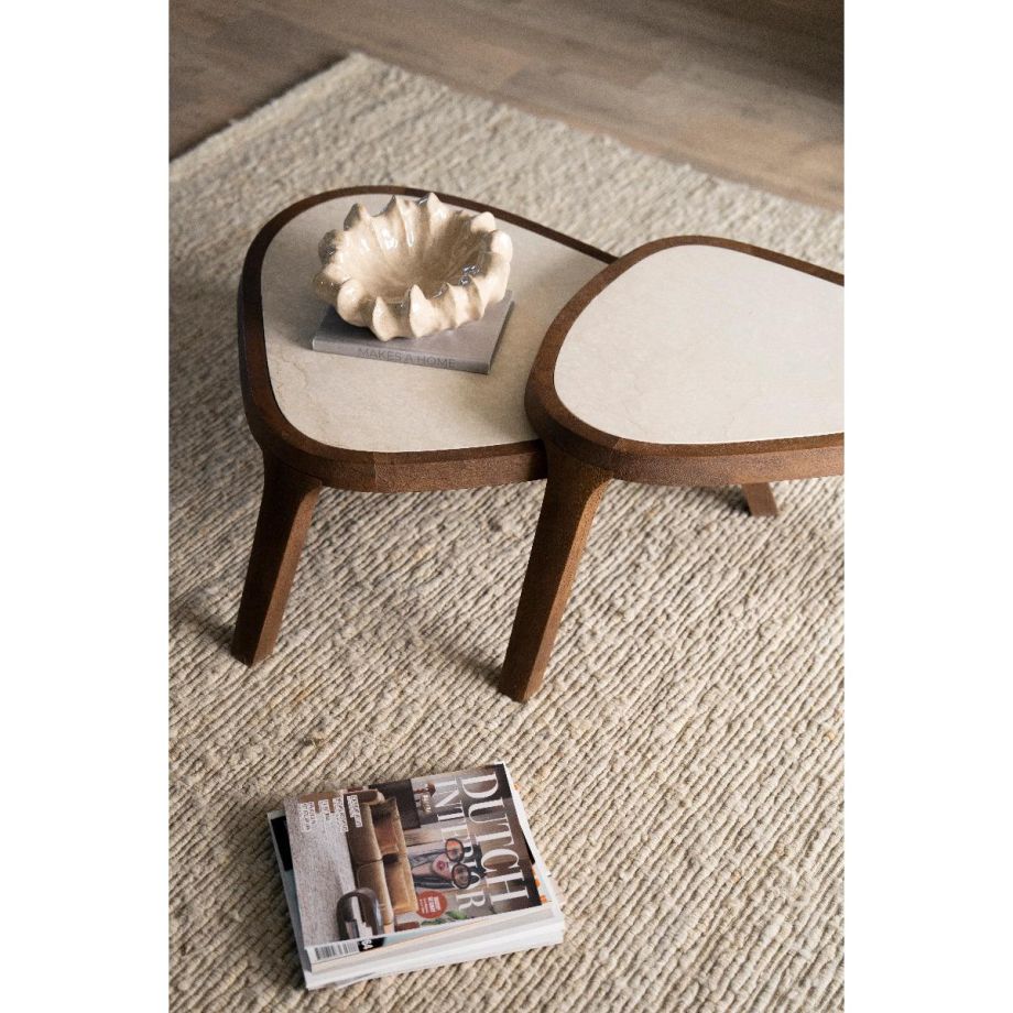 Eleonora Fred salontafel organisch groot - naturel/marmer