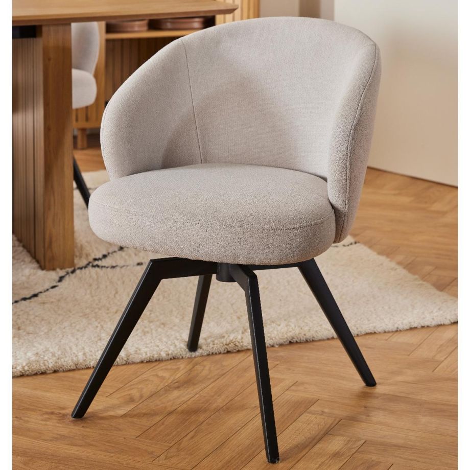 Nexo terugdraai armstoel | zwart metaal onderstel | stof Alea