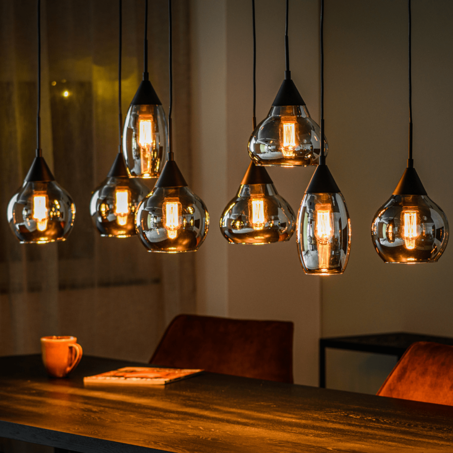 Jaxine hanglamp smoke glas 8L van het woonmerk Vurna