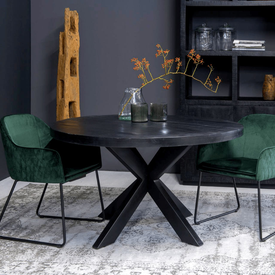 Kala eettafel spider rond van het woonmerk Livingfurn