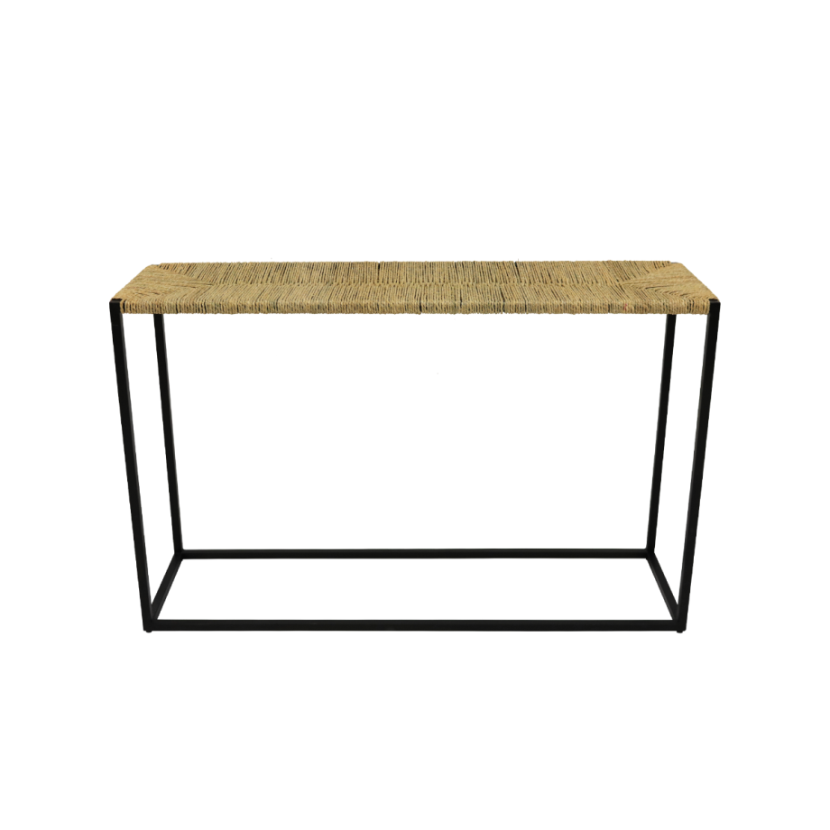 Fay industrial sidetable - zwart - gevlochten - touw