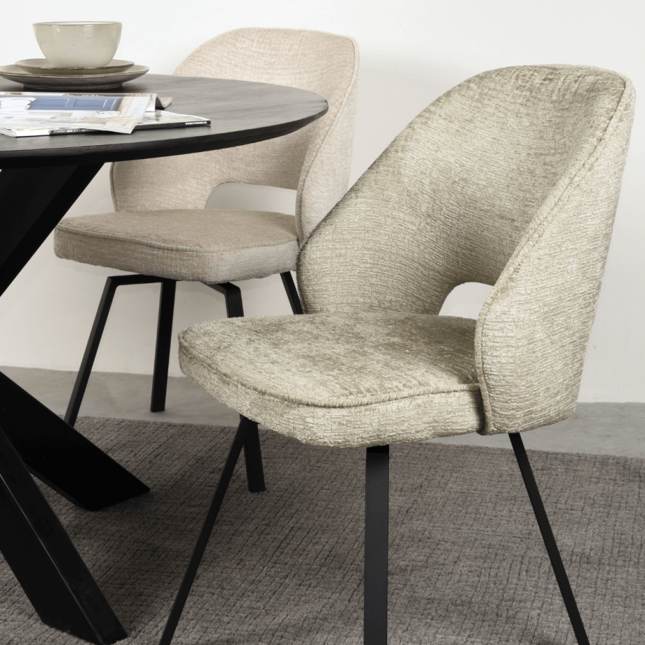 Lewis eetkamerstoel draaibaar velvet elegance van het woonmerk Label51