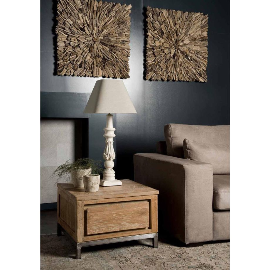 Tower Living Venetie bijzettafel vierkant dicht - 60 cm - bruin