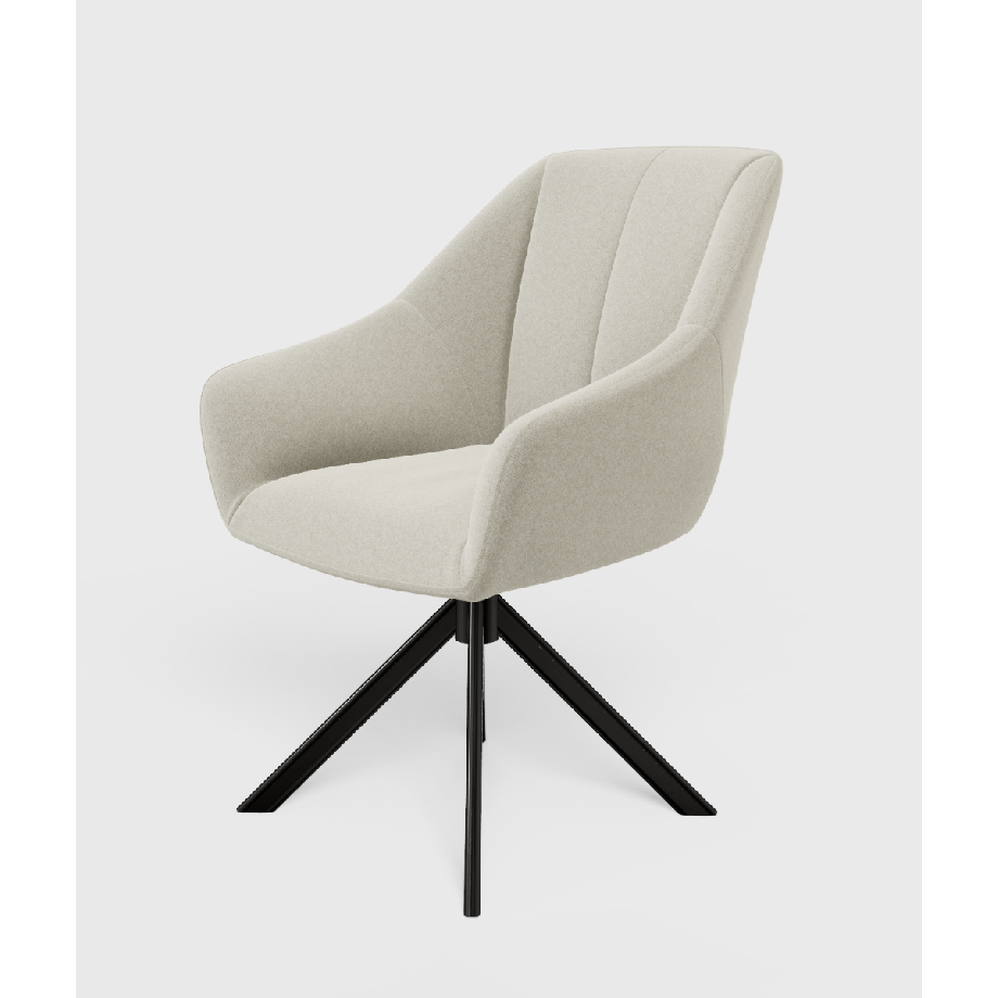 Madrid draaistoel - zwart Venus onderstel - Cosmo White 02