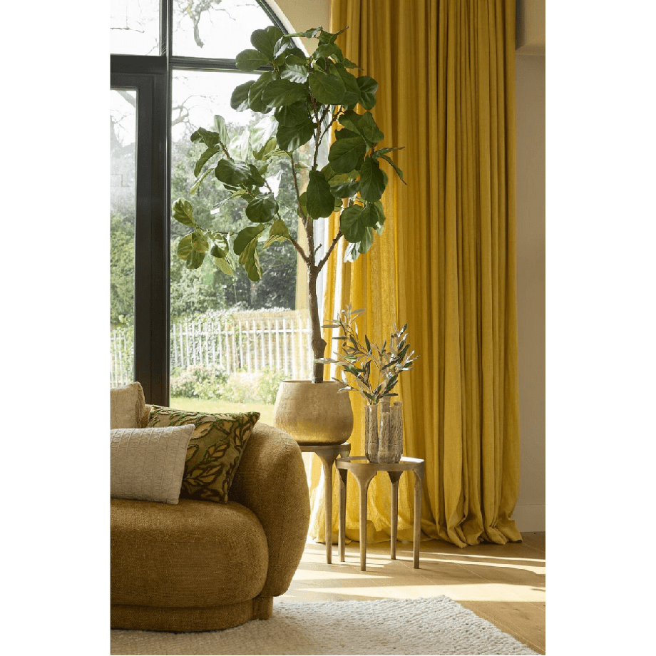 Lapaz bijzettafe set van 2 Ø40x46+Ø36x52 cm - antiek brons/taupe