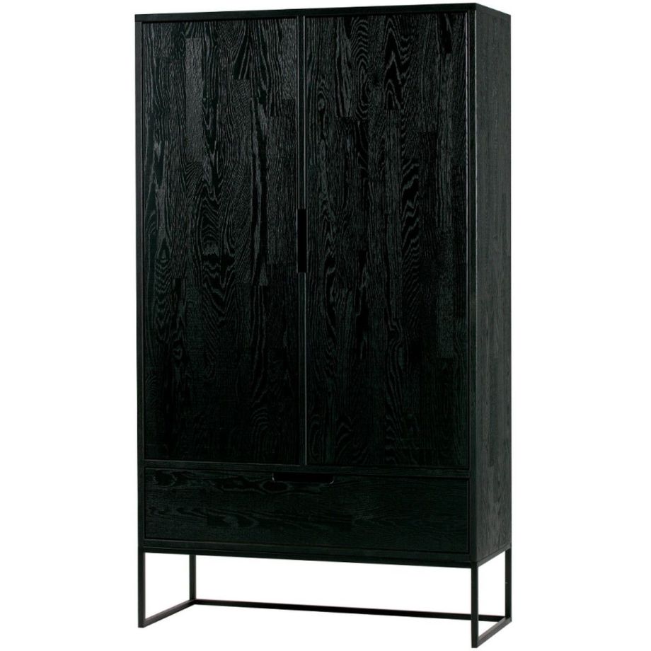 Woood Silas 2-deurs kast essen blacknight 149x85x35.5cm