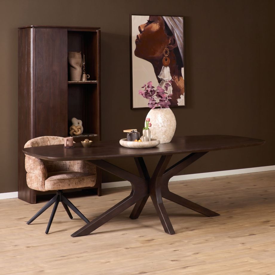 Starfurn Deens ovale eettafel Milo mangohout 240 cm - bruin