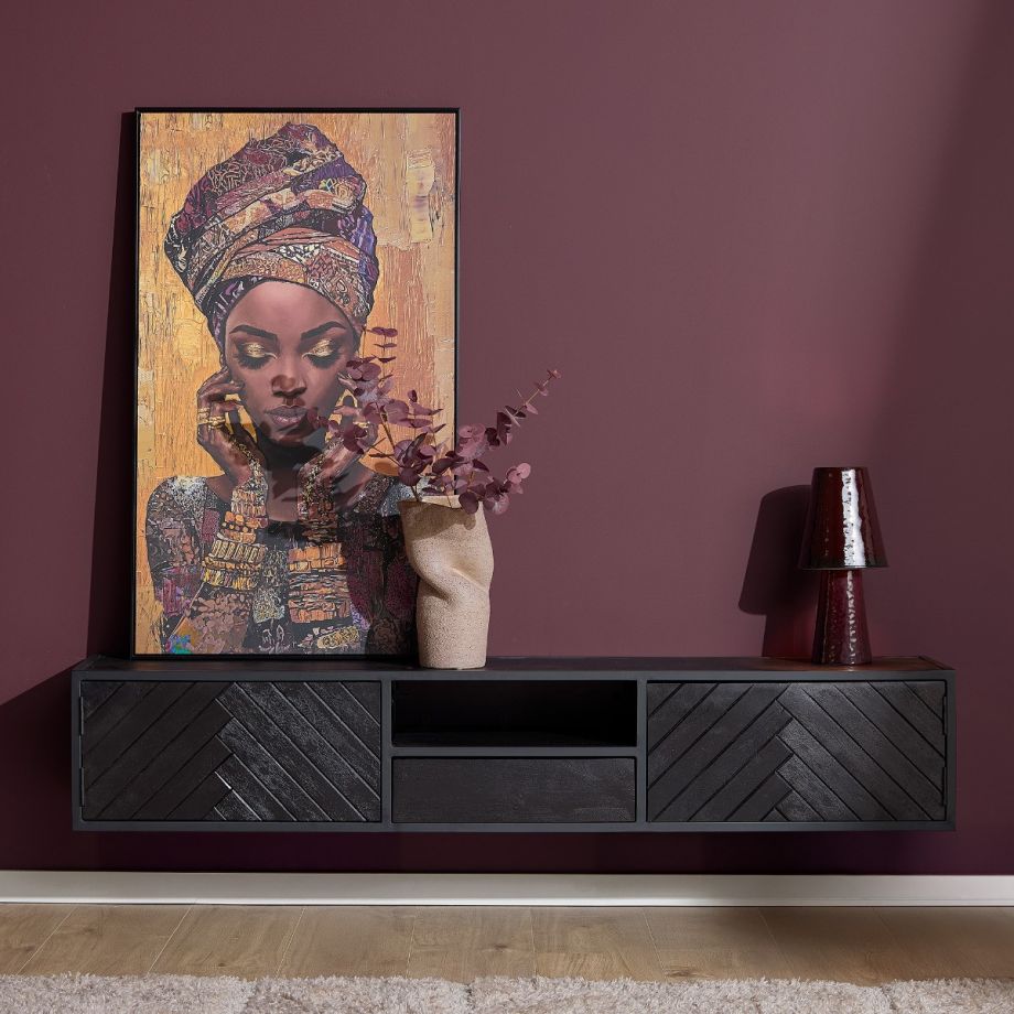 Starfurn Zwevend tv-meubel New York 180 cm - zwart