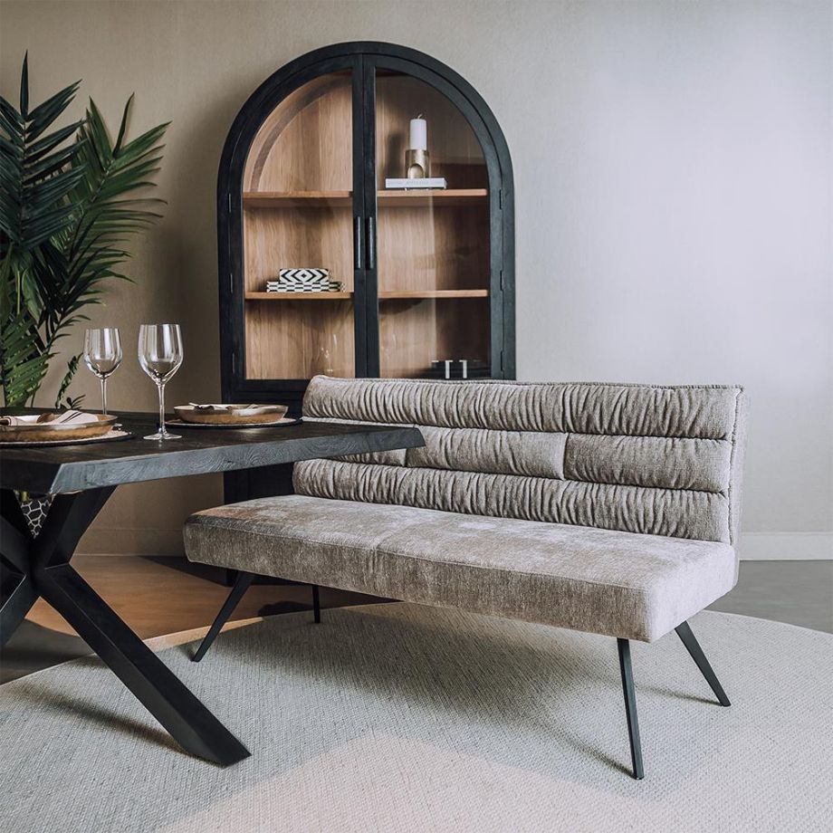 Rosora eetkamerbank - 180 cm - beige