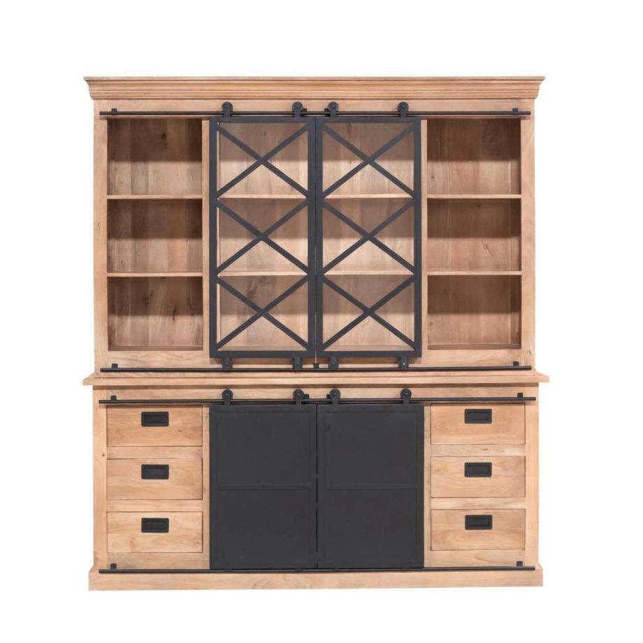 Starfurn Vitrinekast Fresno XXL 200 cm - naturel