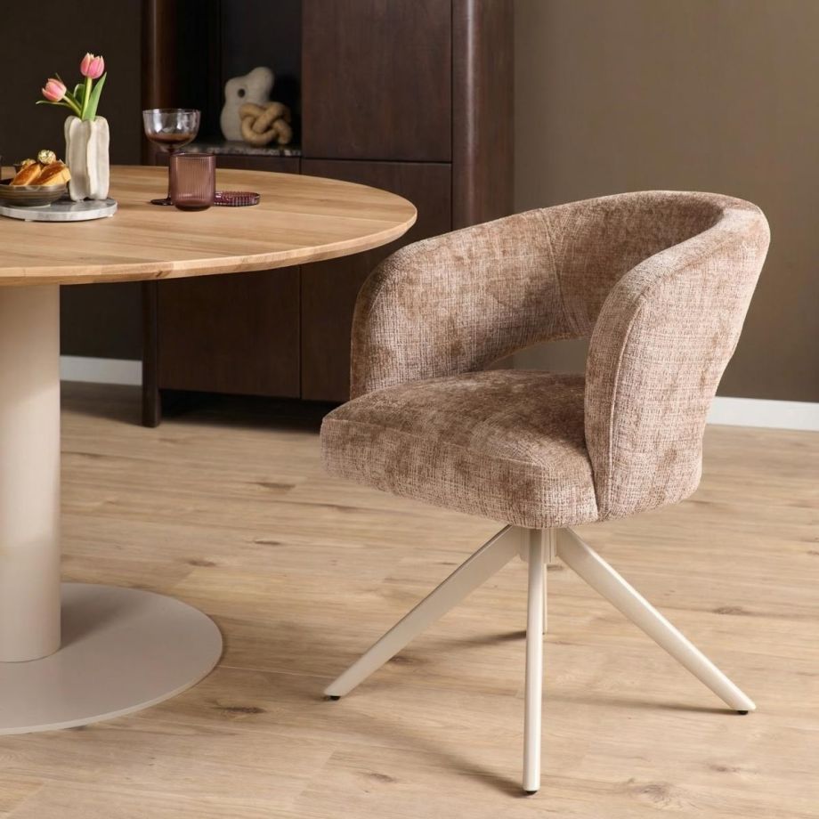 Starfurn Eetkamerstoel Demi met armleuning - poot zand
