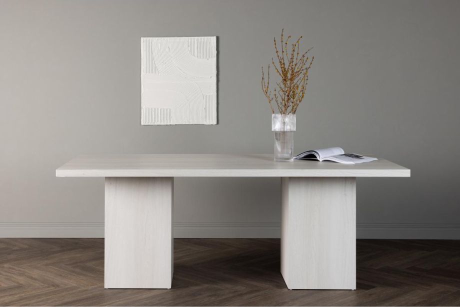 Svea Nelo rechthoekige eettafel - 200 x 90 cm - whitewash