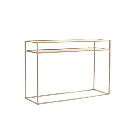 Bilo side table - licht goud/bruin glas