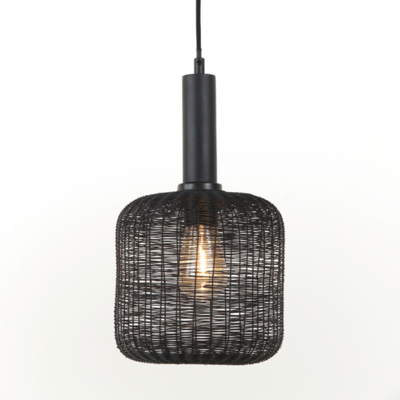 Lekang hanglamp Ø22x40 cm mat zwart van het woonmerk Light&Living