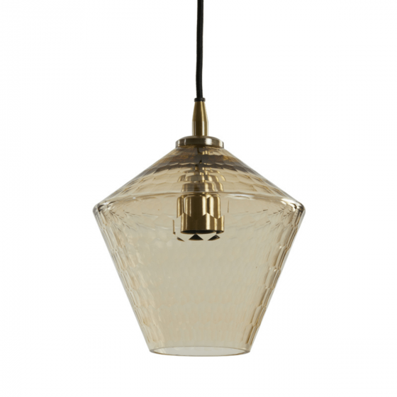Delila hanglamp Ø20 cm glas amber/antiek brons van het woonmerk Light & Living