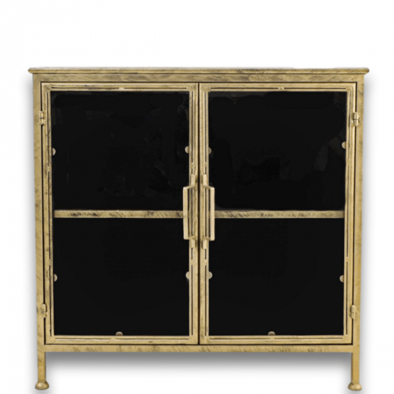 Fletcher vitrinekast 93x42x90 cm metaal goud van het woonmerk HSM Collection
